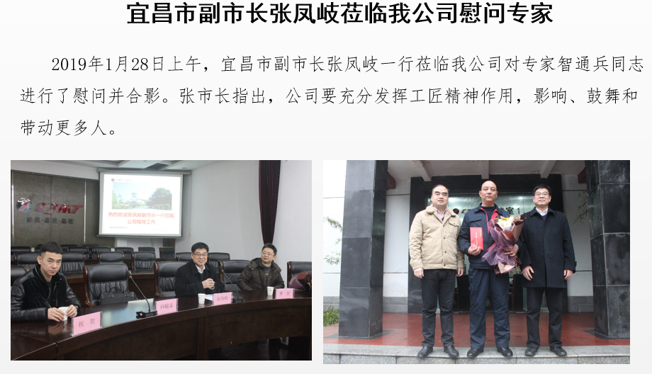宜昌市副市長(zhǎng)張鳳岐蒞臨我公司慰問(wèn)專家